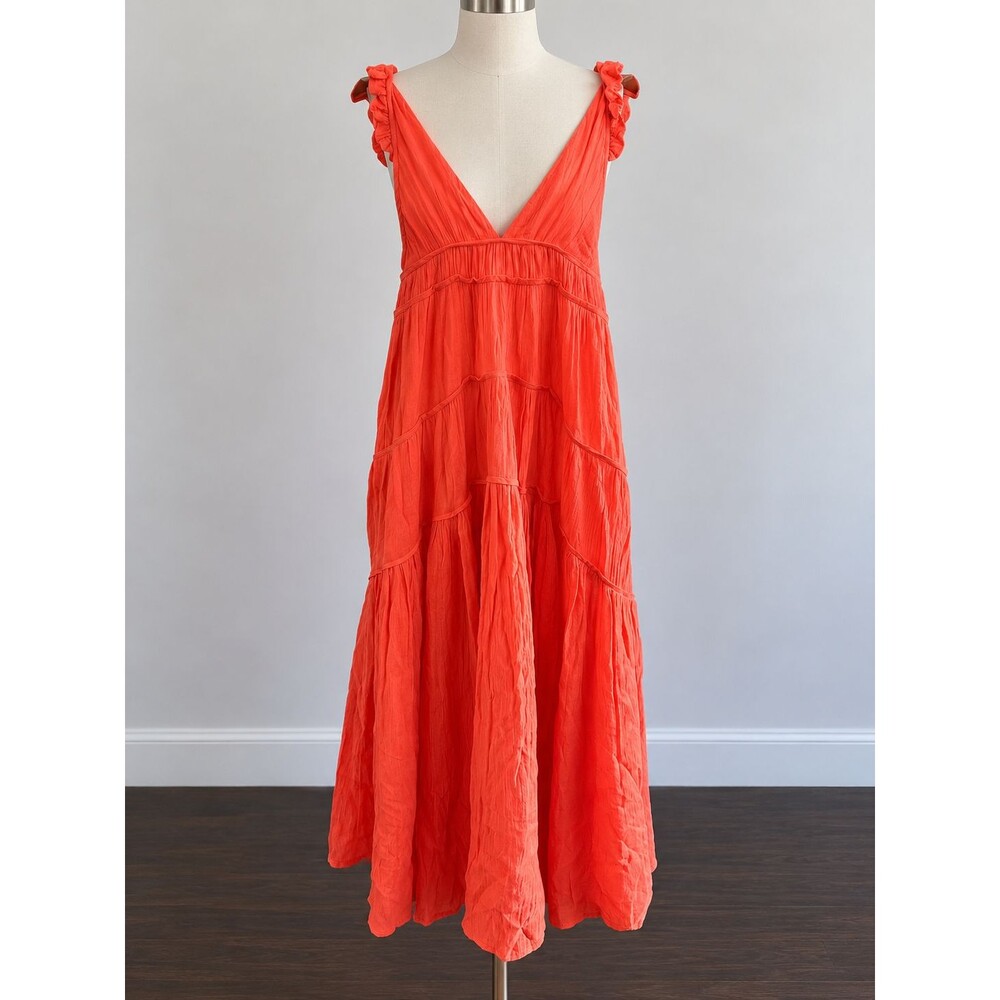 NWT Anthropologie Celandine Sleeveless Plunge Midi Dress $128 Size M